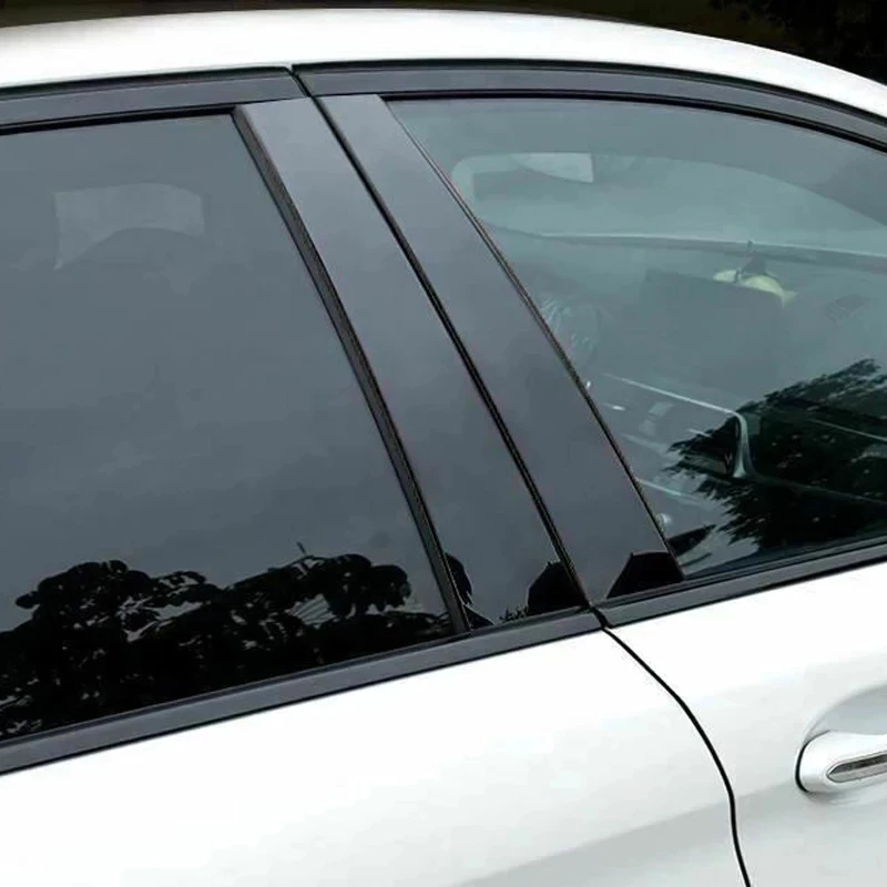 8PCS Polished Pillar Posts Fit For NISSAN Qashqai Window Trim Cover BC Column Sticker