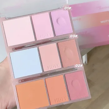 퍼플 핑크 블러쉬 확장 컬러, 생동감 있는 메이크업 미네랄 안료, 볼 블러셔 파우더, 컨투어 섀도우, 세트 당 3 색