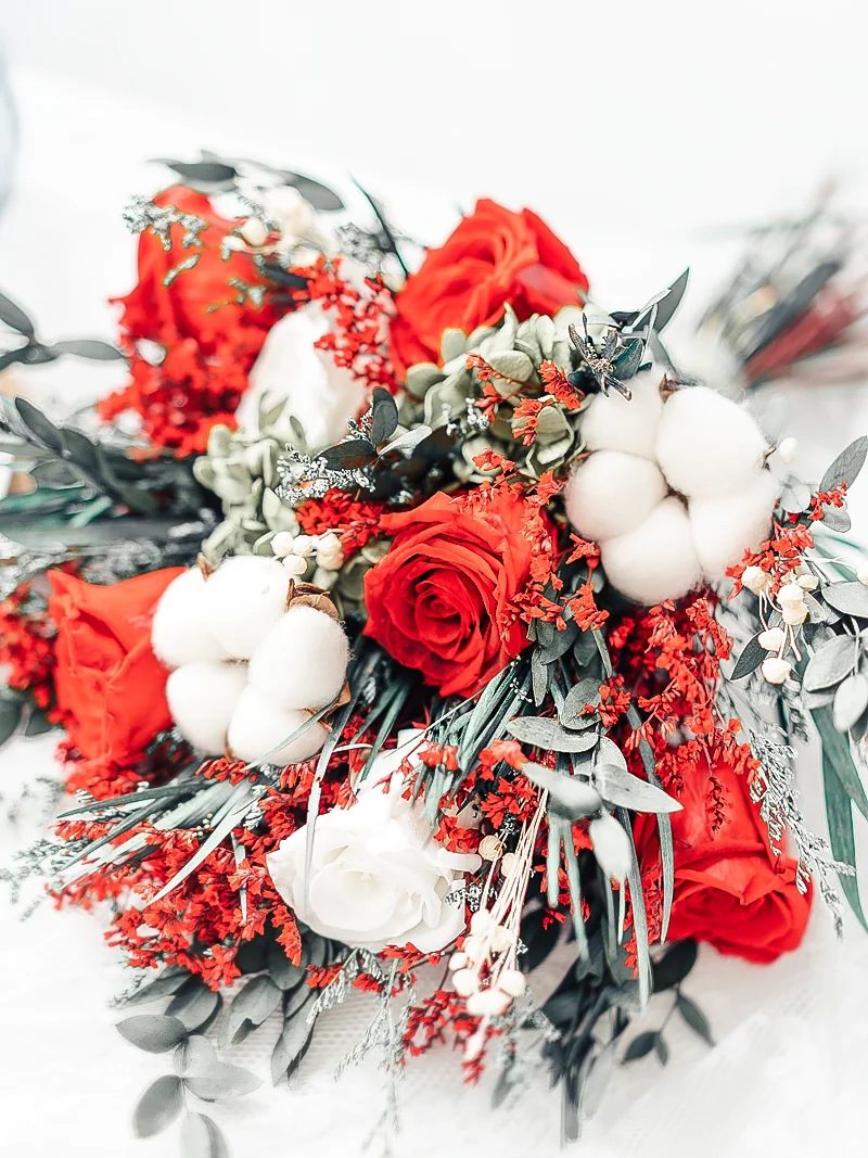 White Dried Flower Bouquet Bridal Bouquet, All White Dried Flowers