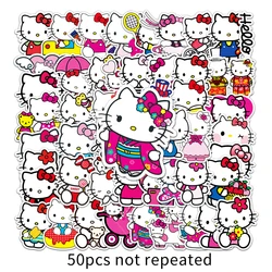 Autocollants Hello Kitten Anime Kawaii, 10/30/50/100 pièces, autocollants pour ordinateur portable, téléphone, tasse d'eau, réfrigérateur, bagages, jouets pour enfants, cadeau 