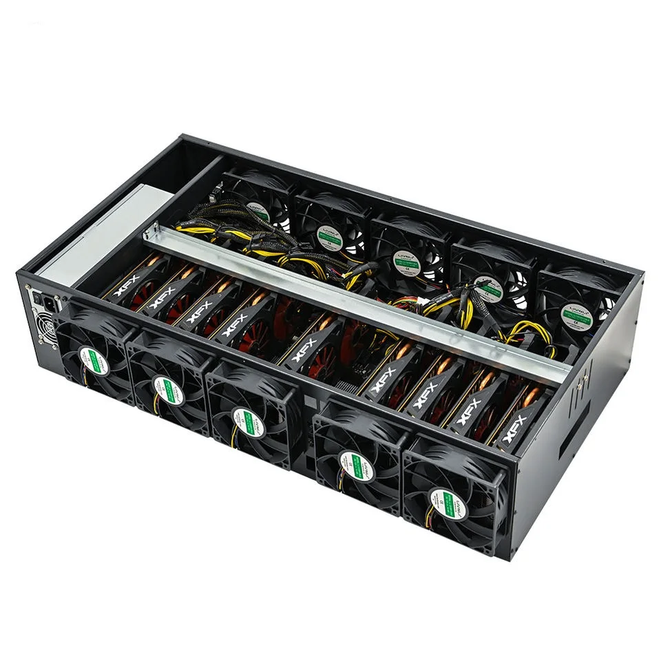 B75 B85 X79 마더보드 섀시 8 GPU 65mm 간격 마더보드 서버 케이스 (파워 서플라이 포함) 8GPU 55mm 65mm 70mm