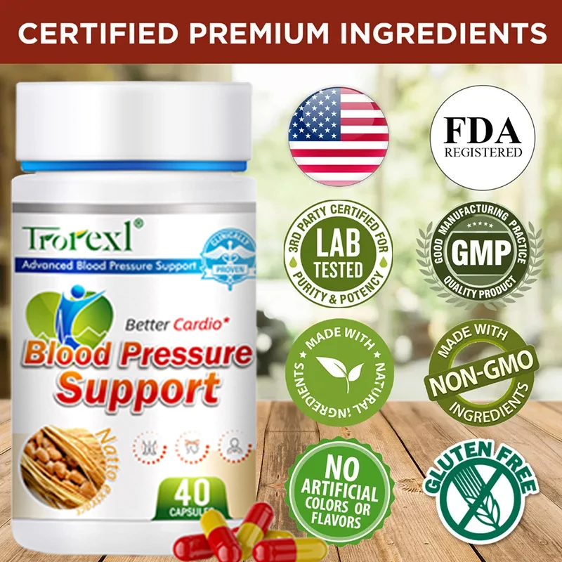 Health Supplement Nattokinase Capsules Blood Pressure Support Blood Vessel Clean Natto Capsule Lower Pressure Cardiovascular Health Hypertension Relief