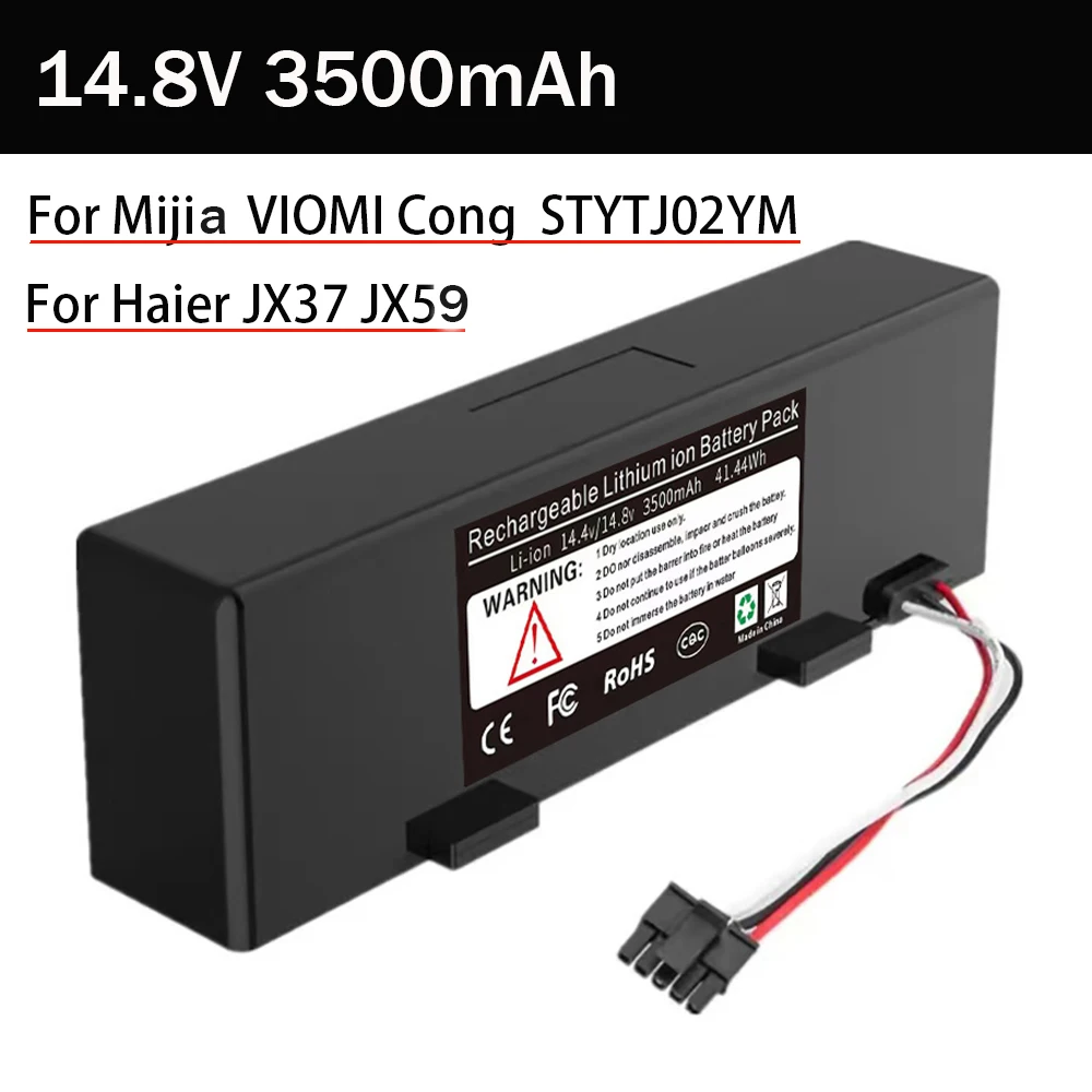 

14.8V 3500mAh 100% New Original Lithium-Ion Battery for Mijia Viomi Cong Stytj02ym Haier JX37 Jx59 Robot Vacuum Cleaner