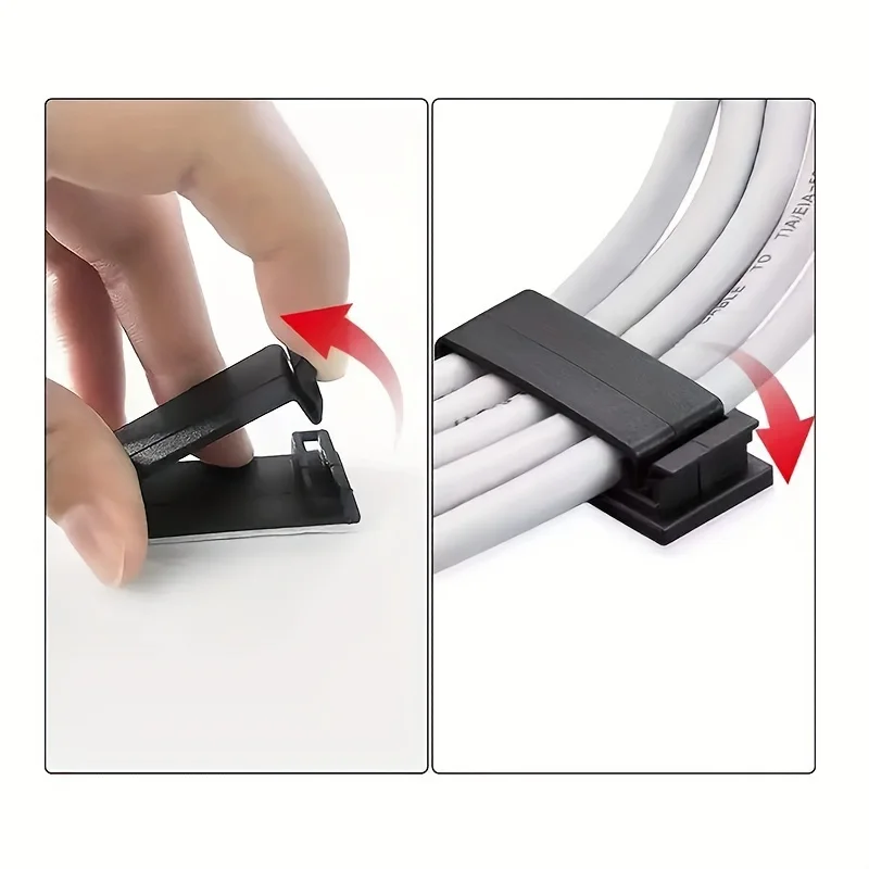 R형 배선 버클 4개, 자체 접착식 케이블 고정 시트, 와이어 및 케이블 분류 및 보관 고정 장치