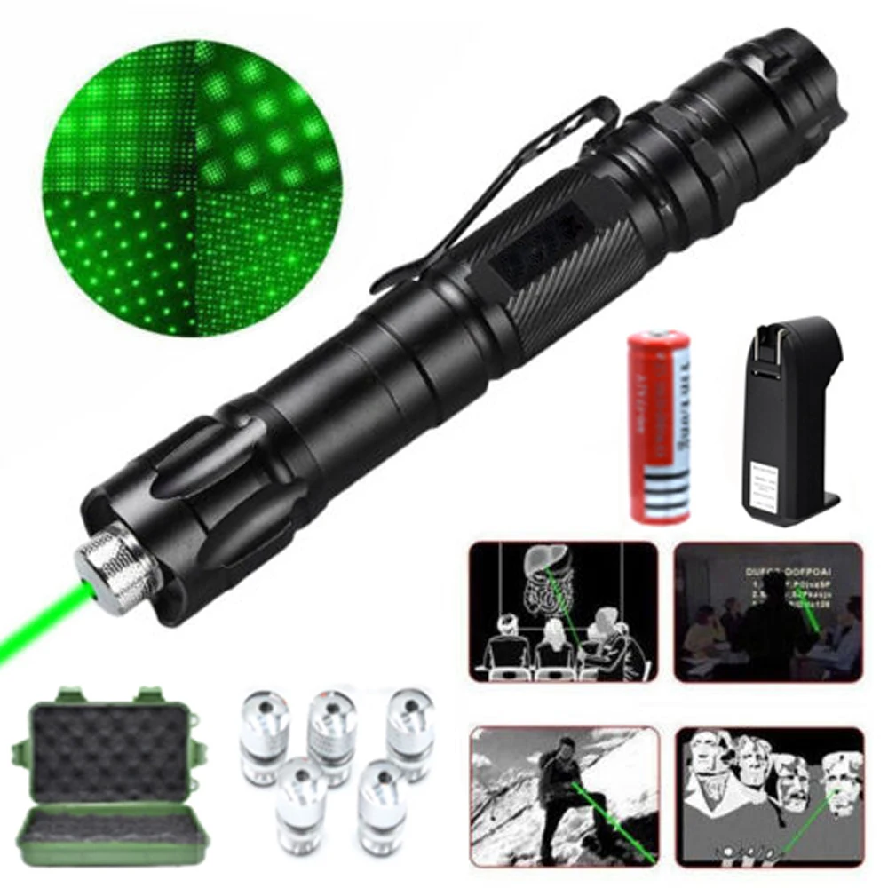 

High Power Green lasers Adjustable Focus Burning Green Laser Pointer Pen Hunting Lazer 009 Range greater than 3000 meters