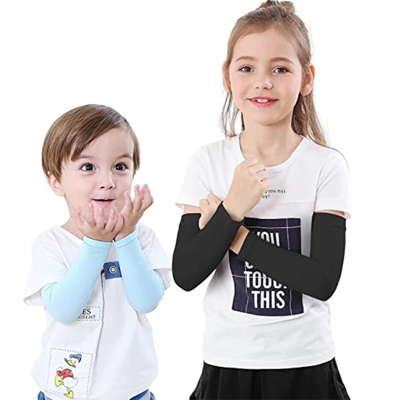 Children's UV Protection Cooling Arm Sleeves - Summer Elastic Ice Sleeves for Sports & Outdoor Activities