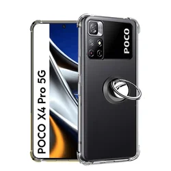 Transparante Zachte TPU Telefoonhoes met Ringhouder Kickstand