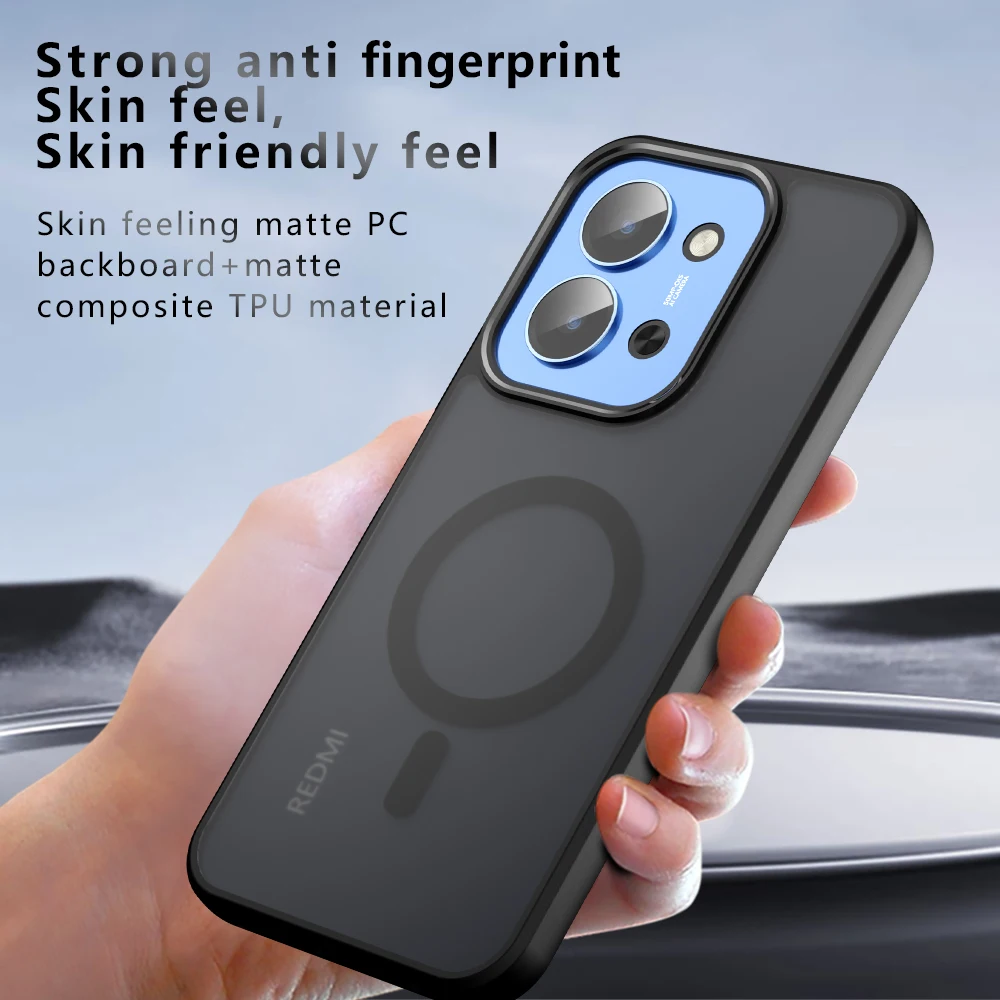 Magnetic Wireless Charging Translucent Matte Shockproof Phone Case