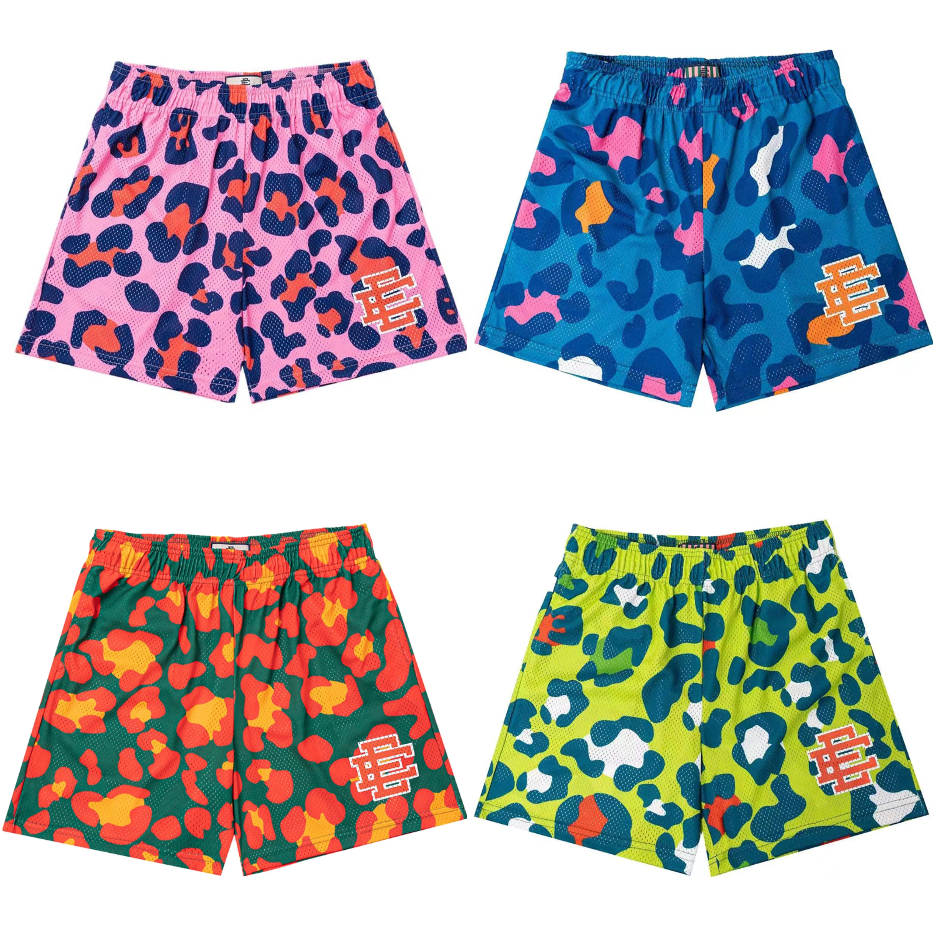New Summer Eric Emanuel EE Basic Mesh Short Classic Floral Printed Gym Shorts Men's Gym Basketball Sports Beach Shorts