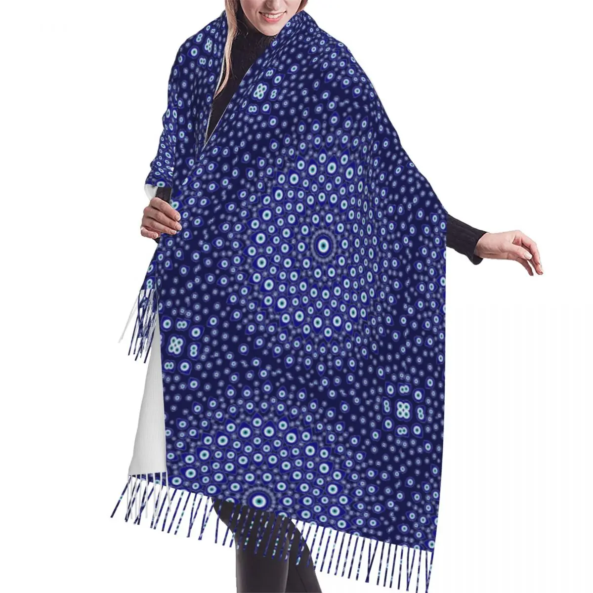 

Custom Printed Turkish Evil Eye Circular Scarf Men Women Winter Warm Scarves Fashion Versatile Female Shawl Wrap