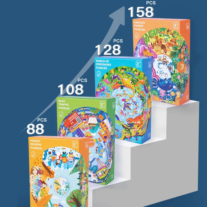 

Wooden Children's Plane Puzzle Cartoon Round Advanced Promotion Early Education Toy Can Do Decorative Painting Jigsaw Puzzle