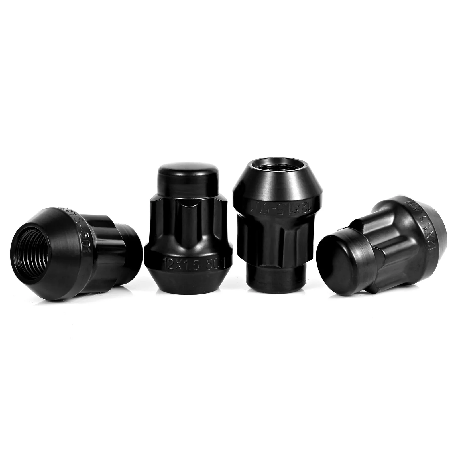 black locking lug nuts set 4 Locks + Key M12 x 1.5 12 x 1.5 Closed End Bulge 1.38