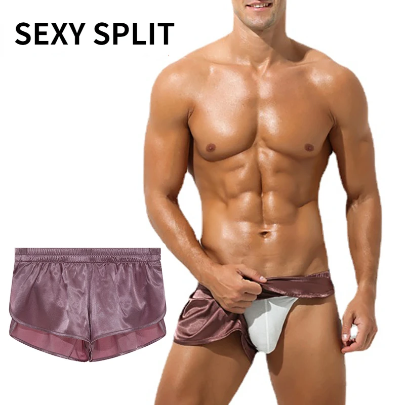 Men Sexy Penis Pouch Boxers Silk Ruffled Edge Aro Pants Bulge Underwear Breathable Panties Sleepwear Mini Beach Fitness Shorts кулер для процессора deepcool ice edge mini fs v2 0 dp mch2 iemv2