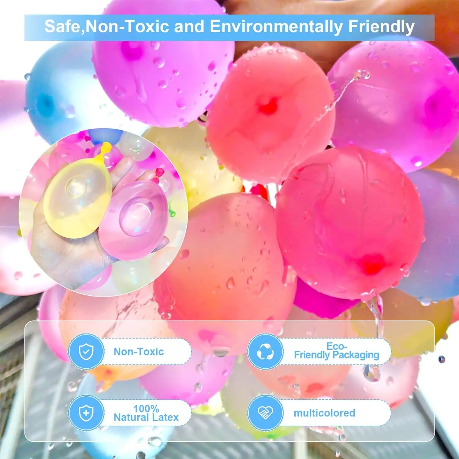 Water Balloons, Rapid-Filling Self-Sealing Water Balloons Colorful Balloons, Splash Water Balls Summer Fun Outdoor Toys 2