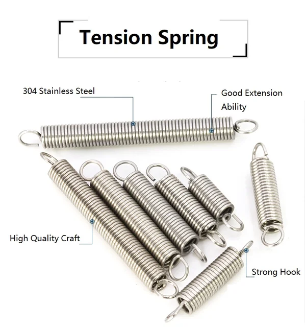 2 Zugfedern Federstahl 3x23x120mm - Doppelhaken Spannfedern Für Möbel & Tore