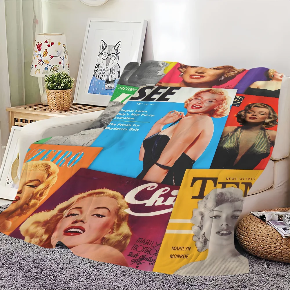 M-Marilyn M-Monroe 50s movie Blanket Skin friendly comfort warm soft plush blanket suitable sofa living room office bedroom 4