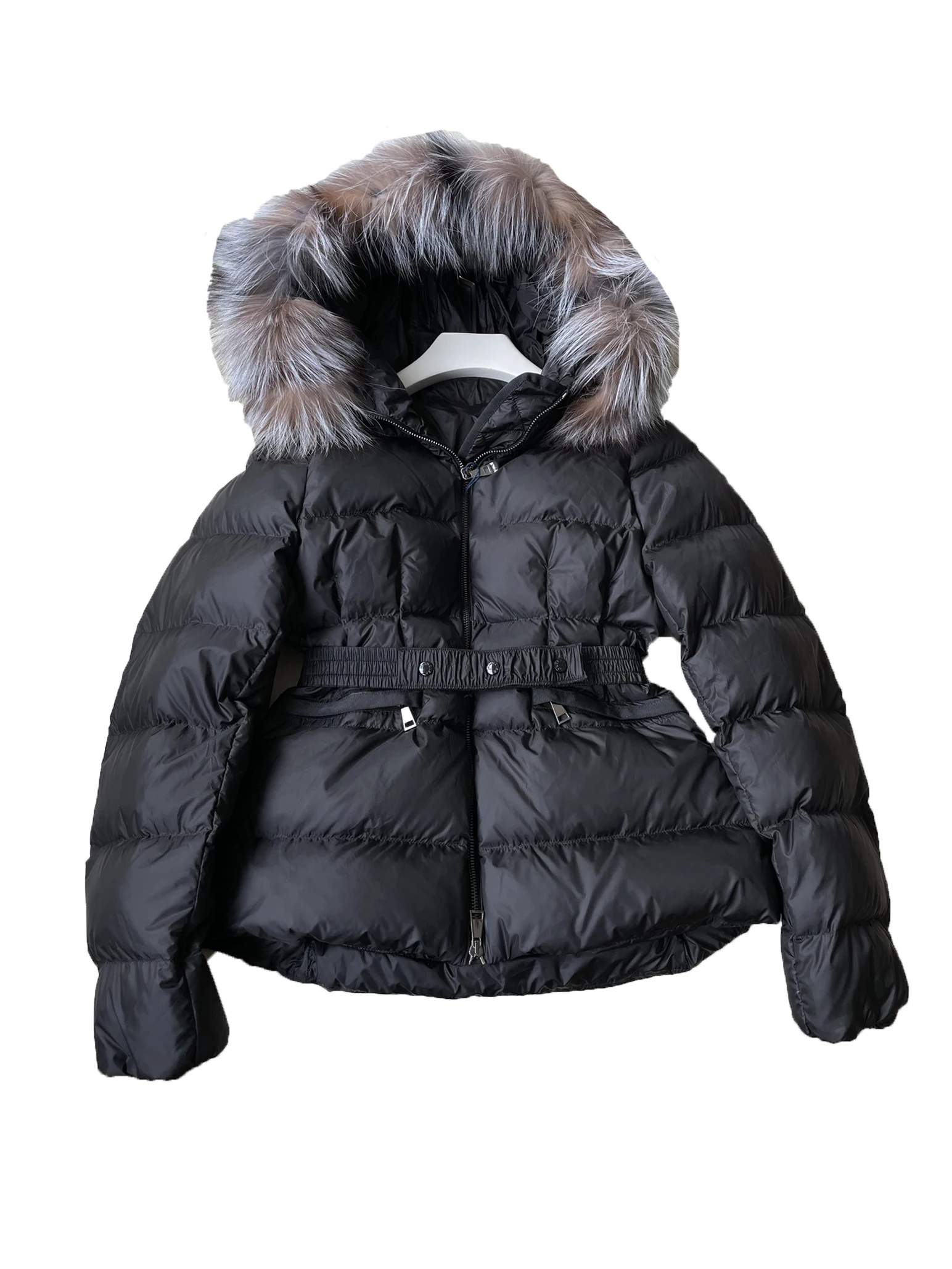 

Two-color hooded waisted down jacket fashion temperament personality comfortable 2024 fall and winter new 0103