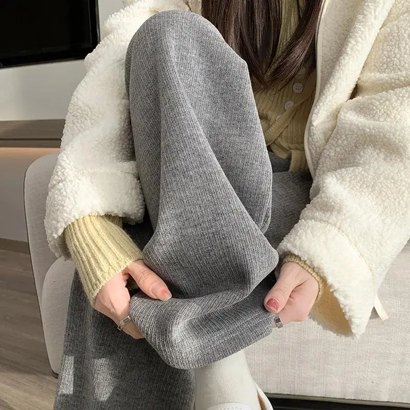 

Ribbed Knit Leggings Women High Waist Cotton Fitness Basic Knit Pants Casual Spring New All-Match Female Skinny Leggings X58