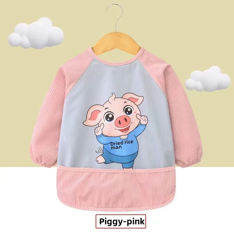 Waterproof Dirty Proof Children's Apron Unisex Baby Bibs Eating Clothes Outerwear Baby Apron for Autumn Winter Season
