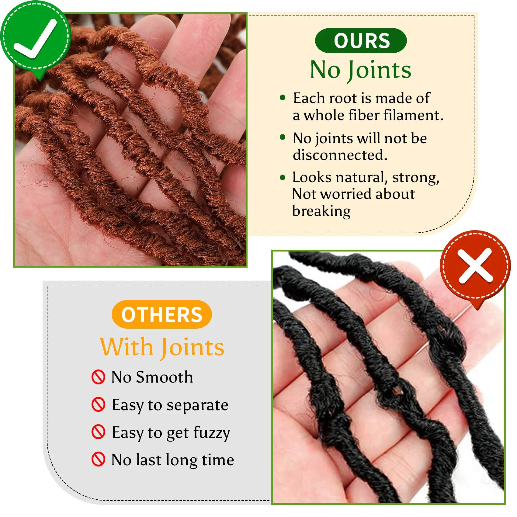 Karida 36 Inch Faux Locs Crochet Hair Extensions For Women Synthetic Soft Locs Crochet Braids Dreadlocks Hair Extensions 2