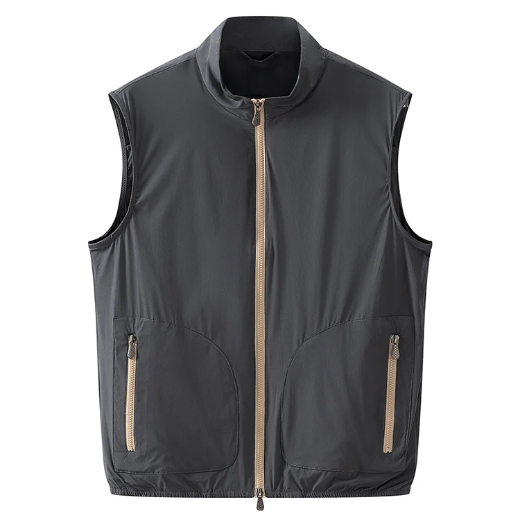 

Жилет JOCKMAIL, мужской спортивный жилет с воротником-стойкой, жилет, Быстросохнущий четырехсторонний эластичный двусторонний жилет на молнии, майка