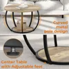 Round Coffee Table with Storage, 27.6 inch Small Living Room Tables with Adjustable Feet, Farmhouse Center Table for Home Office 5