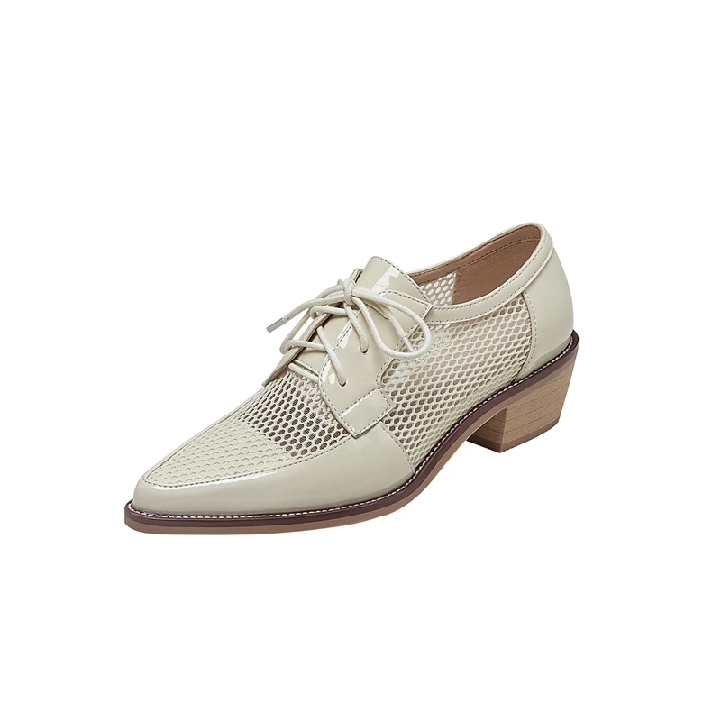 2024 Women's New Spring/Summer Pointed Sexy Black Mesh Genuine Leather High Heel Large Strap Blake Breathable Single Shoes