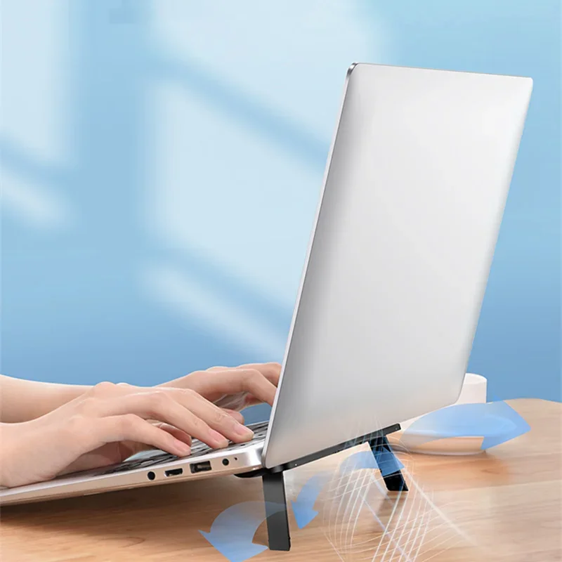 Suporte para Laptop Portátil Dobrável Invisível Notebook Suporte do Teclado Riser Universal Auto-adesivo Plástico Refrigeração Kickstand Pad - Imagem 4