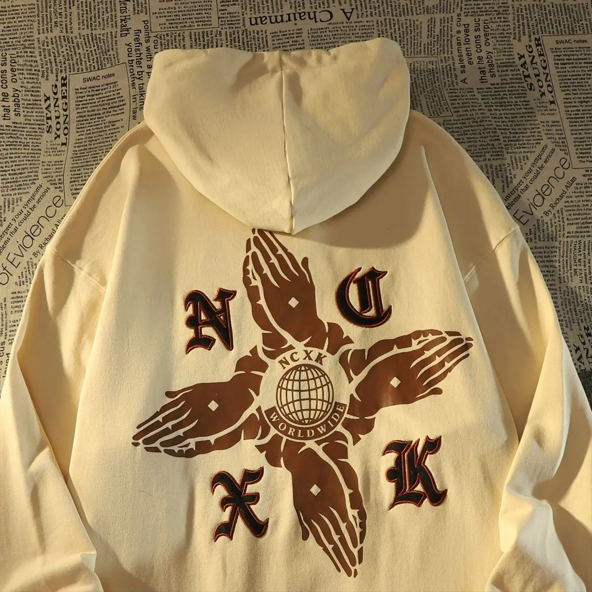 

Vintage Korean Fashion Printed Pattern Y2k Spring and Autumn Hoodies Couple Jacket Loose Street Style Palm Women's Clothing