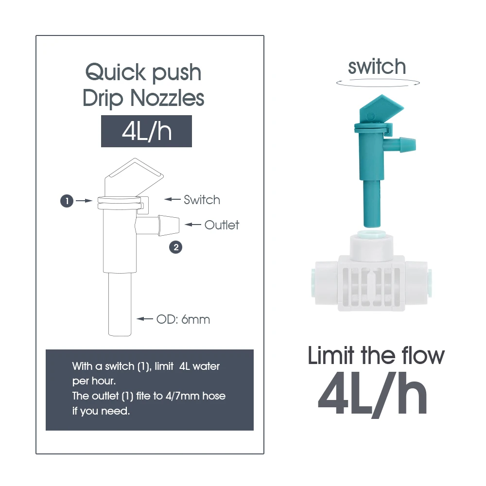 �����̵� ���� ����ũ�� �������� �޼� �����̵�, ������ 1/4 ��ġ Barb x OD-6.0mm, 4L/H, ���� Ǫ�� ��Ʈ��, ���� �½� ����, 20 ��