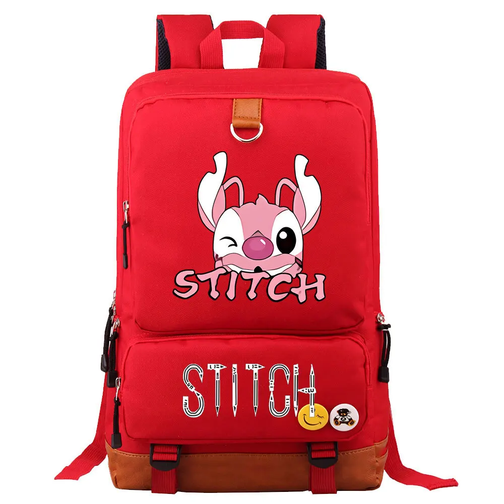 

Fashion Lilo And Stitch Backpack College Style Student Female Simple Large-capacity Schoolbag Insert Buckle Laptop knapsack Gift