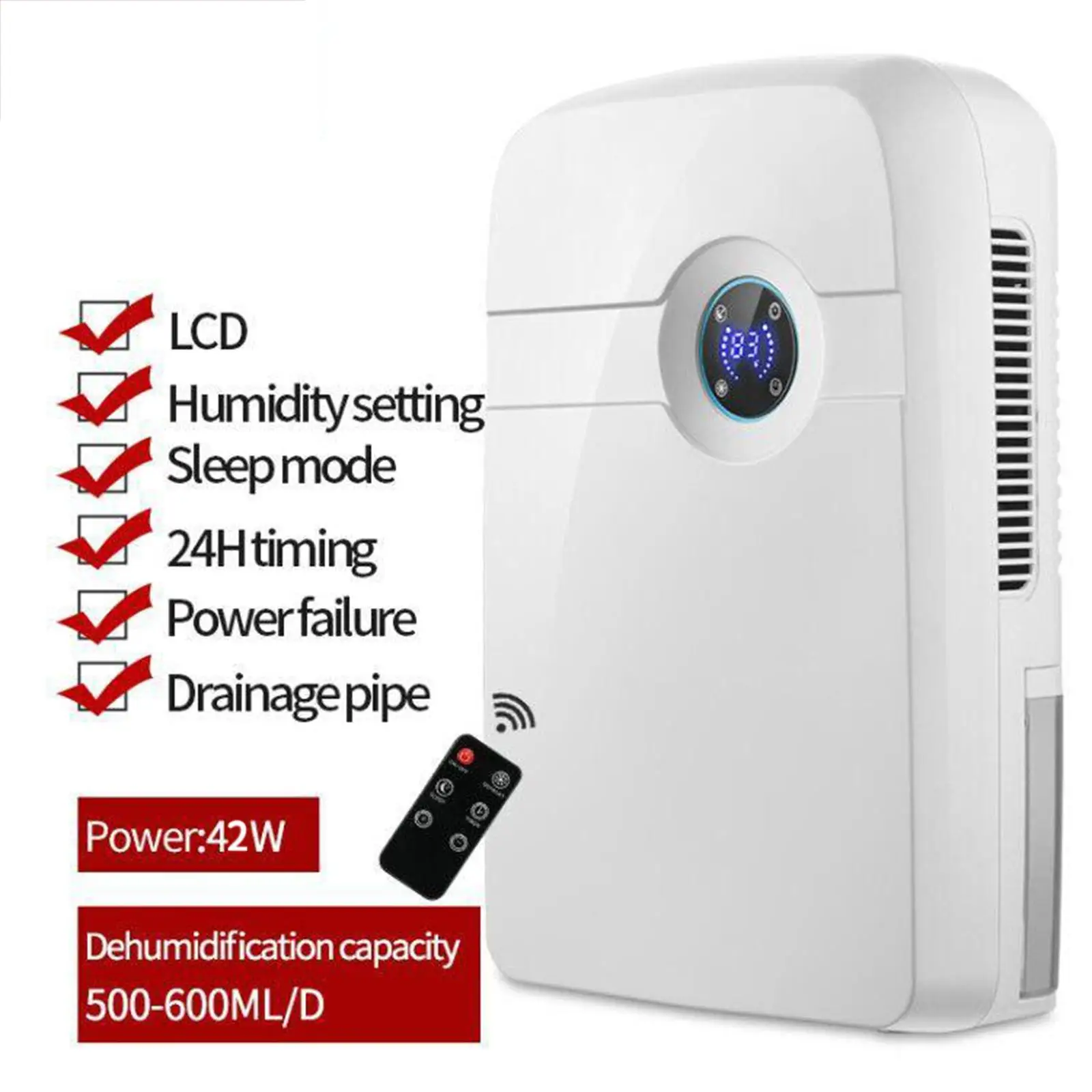 

Portable Electric Dehumidifier & 2.5L Water Tank for Home Bathroom
