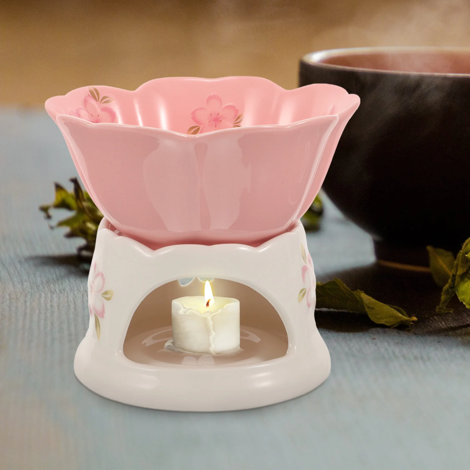 

1 Set Fondue Chocolate Melting Bowl Fondue Ceramic Cheese Warmer with Burner