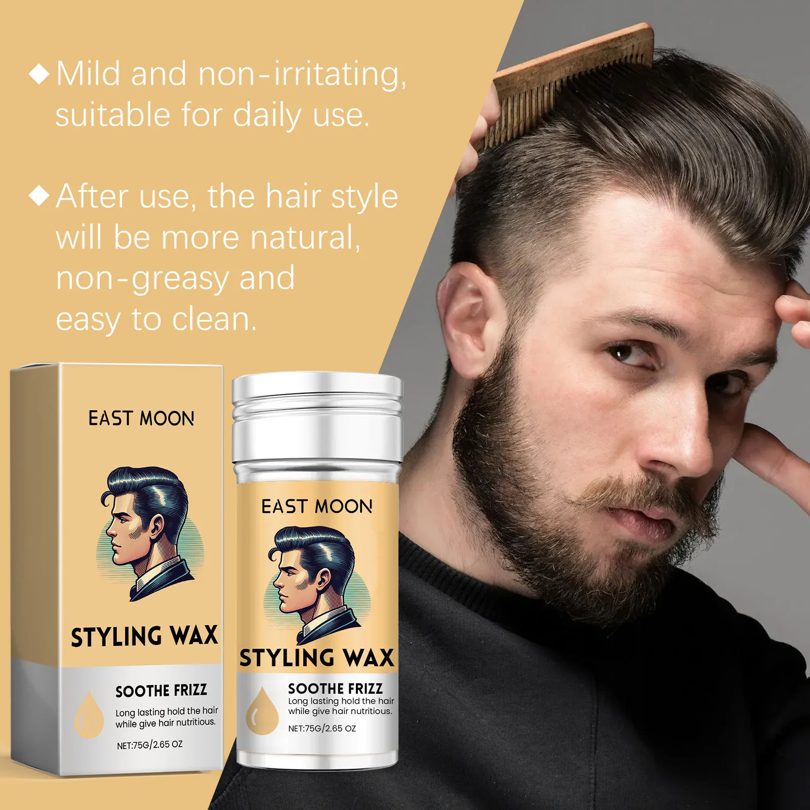 Vitamin E Hair Wax Stick Strong Hold Fixed Fluffy Improve Greasy Reducing Frizz Cosplay Wig Oil Control Men Hair Shaping Pomade