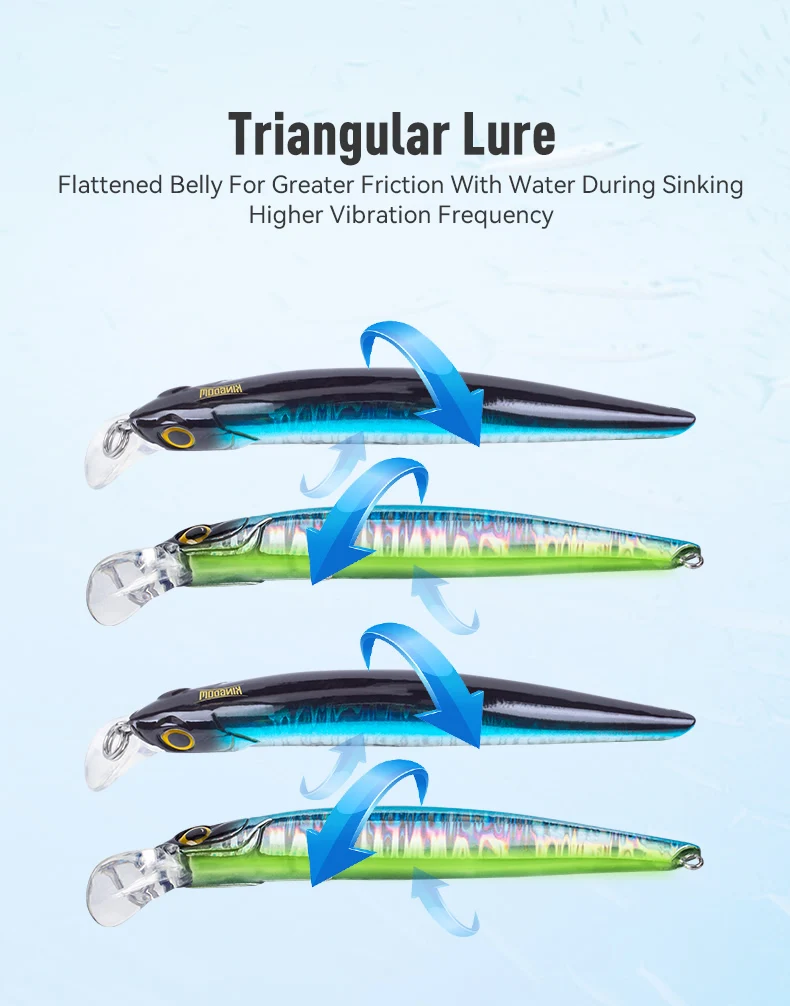 Kingdom Sinking Minnow Salzwasser-Angelköder Jerkbait Swimbait Weitwurf Hart 60 80 95 105mm Künstlicher Forellen- und Wolfsbarsch-Köder – Detail 5