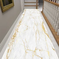 European Style Luxury White Long Corridor Carpet Marble Decoration Runners Non-slip Rugs Hall Stairs Passageway Easy Clean Mat 1