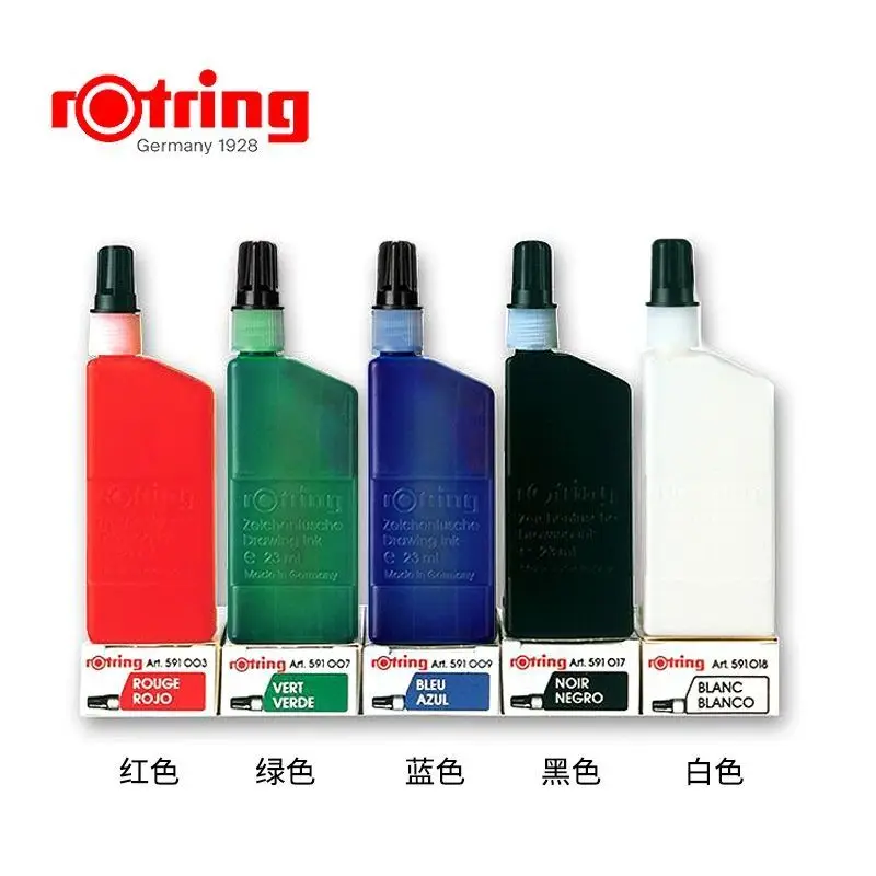 Technical Drawing Pen 1 Bottle rOtring Isograph 23 ml Liquid Ink Black/red/blue High Opacity Ink Excellent Adhesion