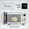 Nostalgia Mid-Century Retro Countertop Microwave Oven,900-Watt, 0.9 cu ft, 8 Pre-Programmed Cooking Settings,Digital Clock,Cream 2