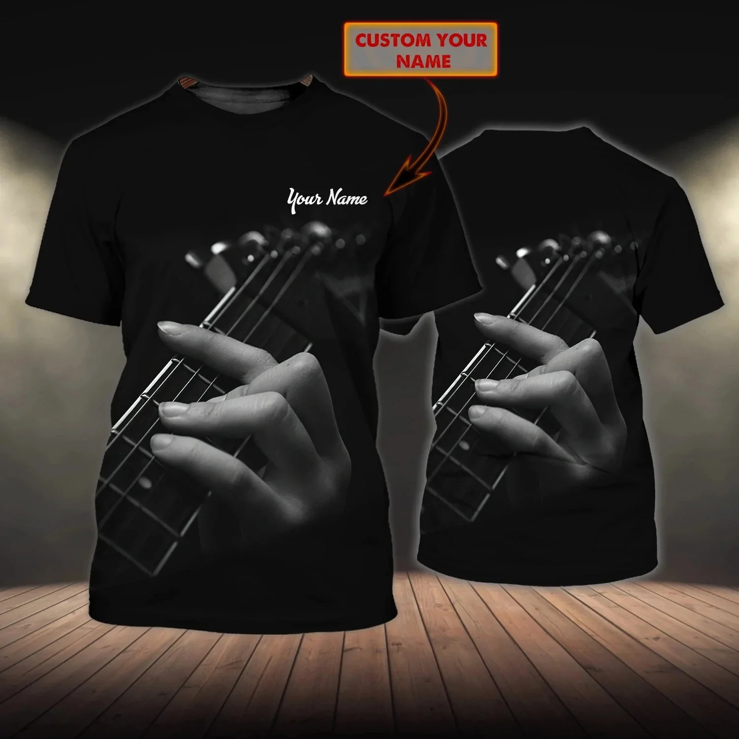 Neueste Sommer Mode männer T-shirt Gitarre Personalisierte Name 3D Gedruckt t-shirt Unisex Casual T-shirt Gitarre Liebhaber Hemd DW134 – Detail 39
