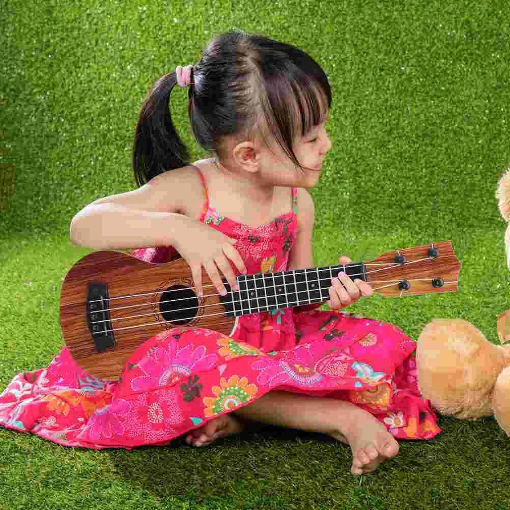 

Ukulele Toy Kid Guitar Plaything Mini for Kids Music Early Education Lovely Model Wooden Simulation Toddler Toys