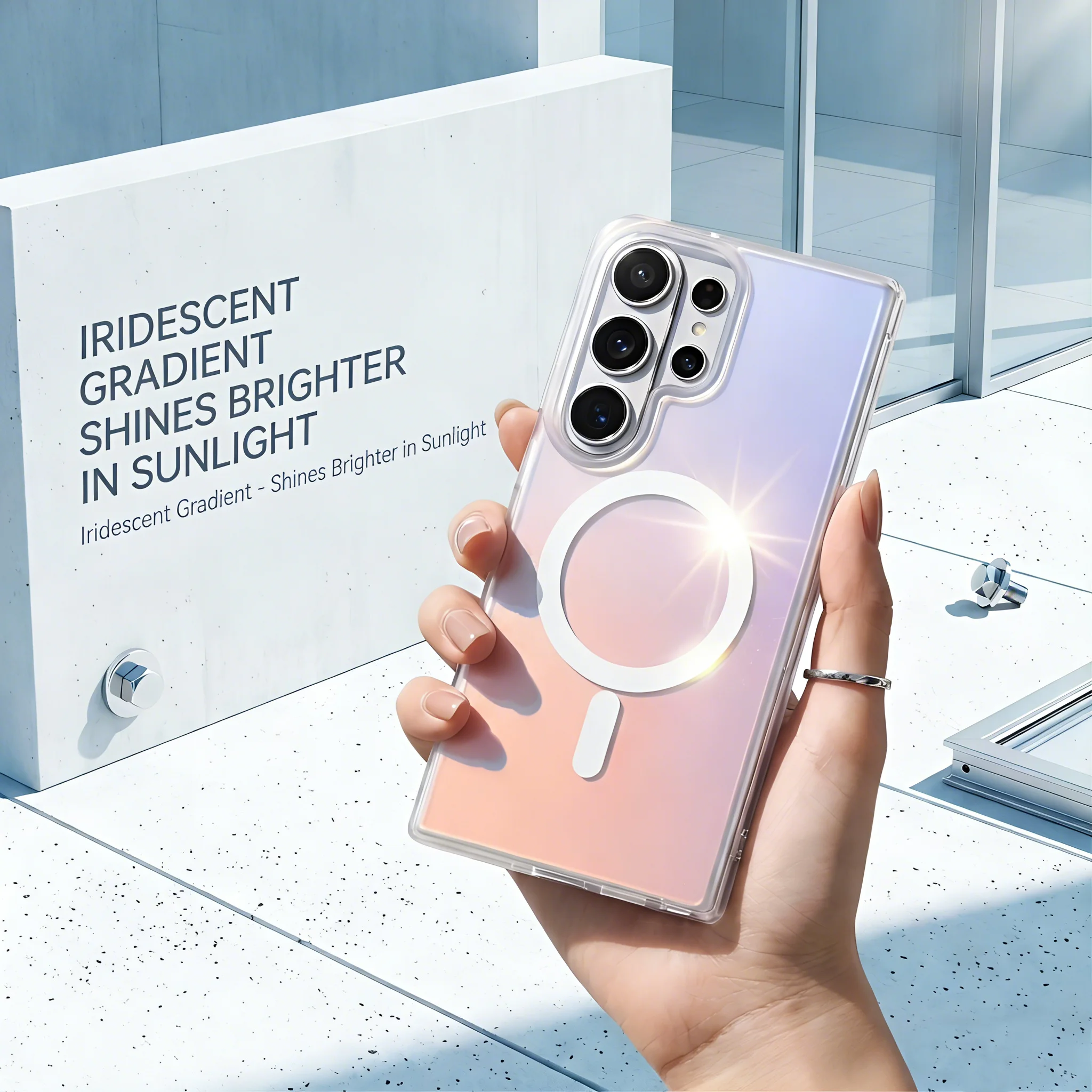 Magnetic Laser Gradient Matte Protective Phone Case