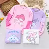 Sanrio Kuromi Children's Long Sleeve T-shirt Pure Cotton Girl Thin Tops Fake Two-piece Base Shirt Spring and Autumn Outfit 1