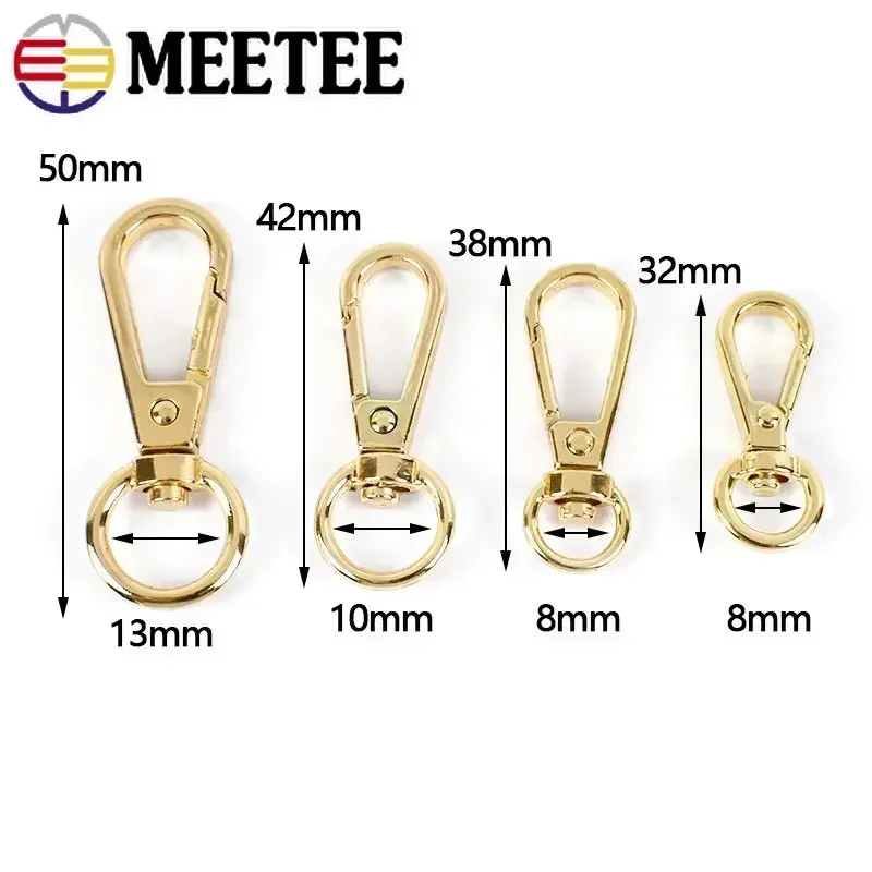 Metal Bags Buckle Swivel Lobster Clasp Trigger Clip Snap Hook KeyChain 10/30Pcs 8/10/13mm DIY Sewing Accessories