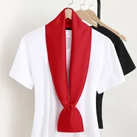 Luxury Brand Ribbon Silk Scarf 15*145cm Red Headband Neckerchief Foulard Hair Scarfs Neck Tie Lady Skinny Scarves Soft Satin 1
