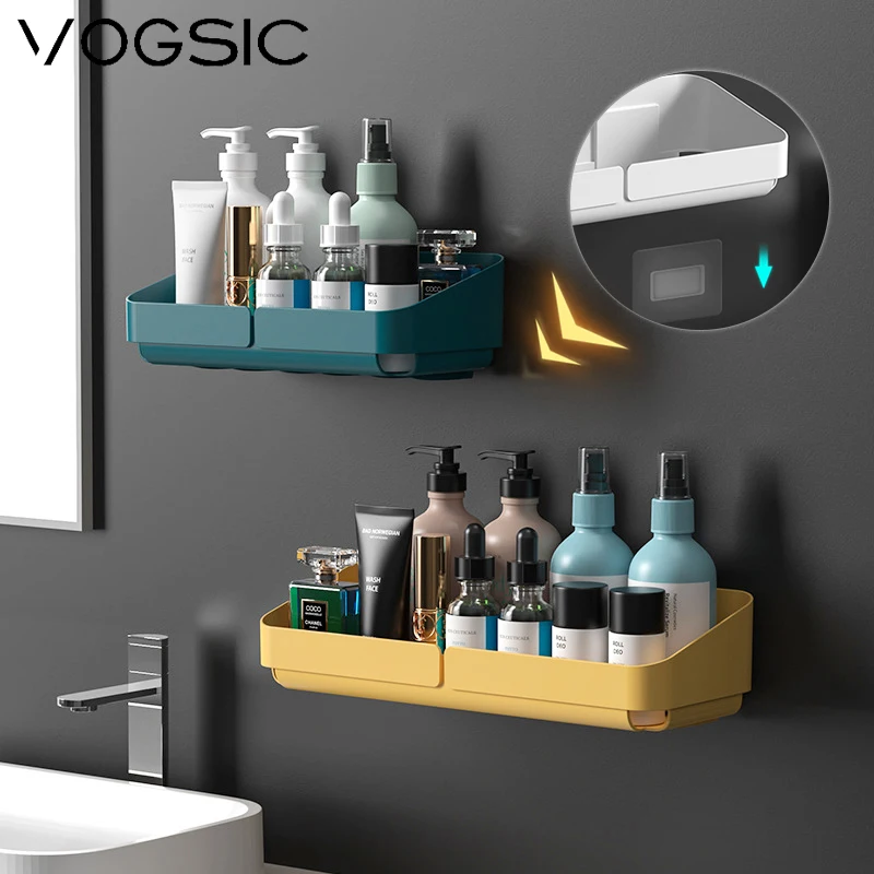 Bathroom Storage Shelf Shower Corner Shelf No Drill Self Adhesive Wall  Mounted Shampoo Holder Wall Shelves For Bathroom Kitchen - AliExpress