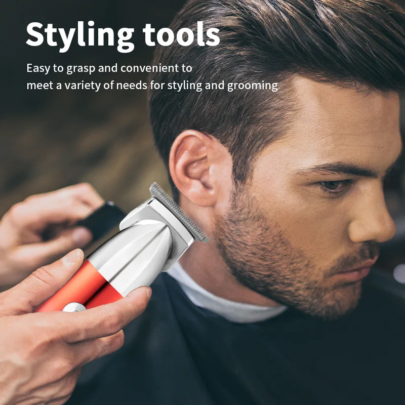 WAIKIL professional men's electric hair clipper oil head electric push shear USB charging Barber cordless LCD digital trimmer 3