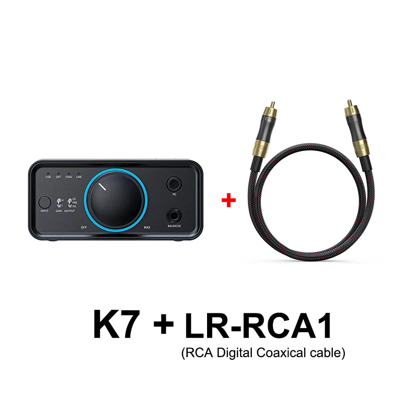 FiiO K7 K7BT Hi-res Audio HIFI Desktop DAC Headphone Amplifier Dual AK4493S  Bluetooth PCM384 DSD USB Optical Coaxial RCA Input