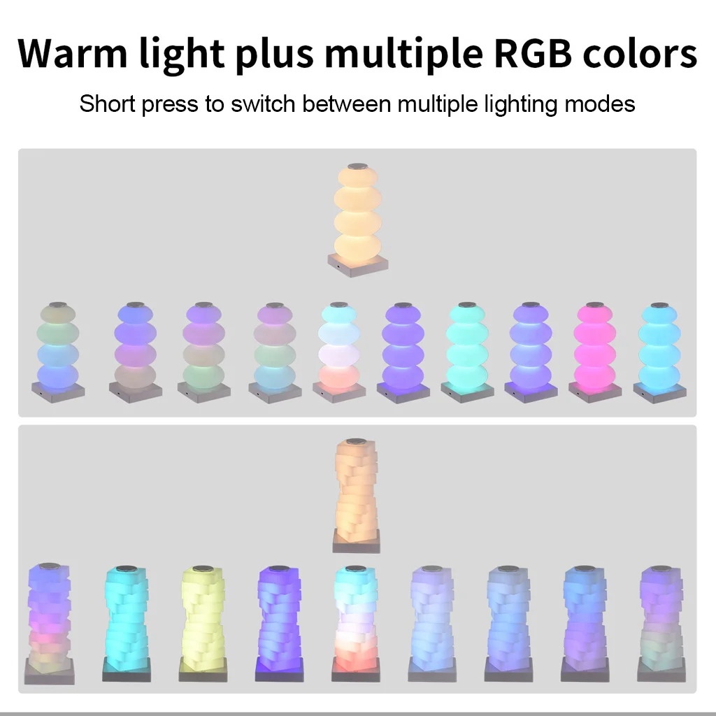 RGB 터치 테이블 램프 LED USB 생생한 컬러 룸 데코 조명 우아한 터치 센서 무드등 가정 사무실 장식 액세서리 LED USB