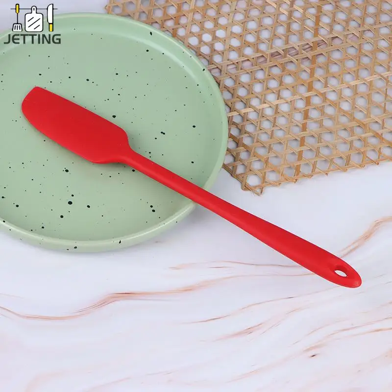 긴 손잡이 실리콘 주걱, 내열성, 유연한 논스틱 슬림 주걱, DIY 케이크 크림 스크레이퍼 블렌더 베이킹 도구, 1PC