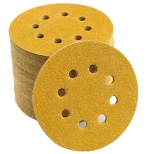 

Fashion5-Inch 8-Hole Hook And Loop Sanding Discs 80-Grit Random Track Sandpaper, 100-Pack